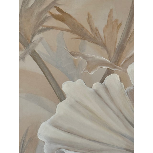 1980s 1980’s Sherry J Felix Large Acrylic on Canvas of a White Flower For Sale - Image 5 of 16