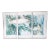 Large Abstract Coastal Original Painting Watercolor Triptych Blue Green Wall Art Modern Signed Framed For Sale
