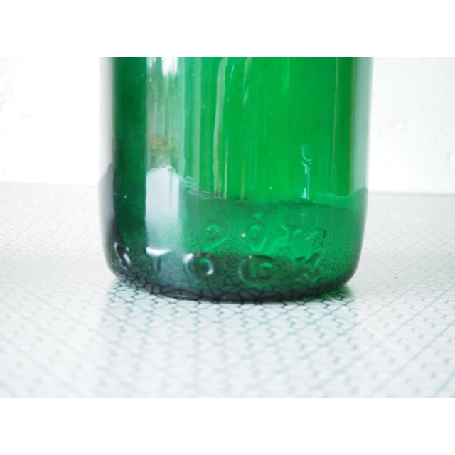 Mid-Century Green Glass Bottle Vases, Bohemia, 1960s, Set of 2 For Sale - Image 6 of 9