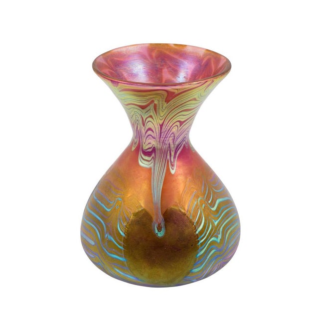 Art Nouveau PG 3/492 Vase in Pink, Green and Blue Glass from Johann Loetz Witwe, 1903 For Sale - Image 4 of 9