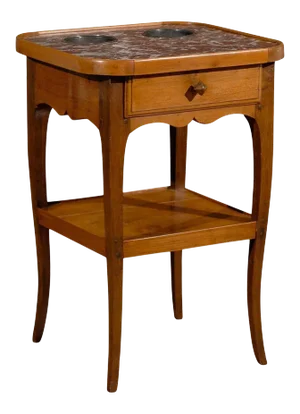 1850s French Louis XV Style Cherry Rafraîchissoir with Red Marble Top