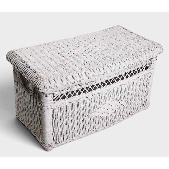 Vintage Wicker Trunk For Sale In New York - Image 6 of 11