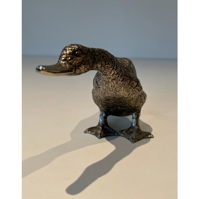 1970 Duck in Silver Bronze For Sale - Image 9 of 12