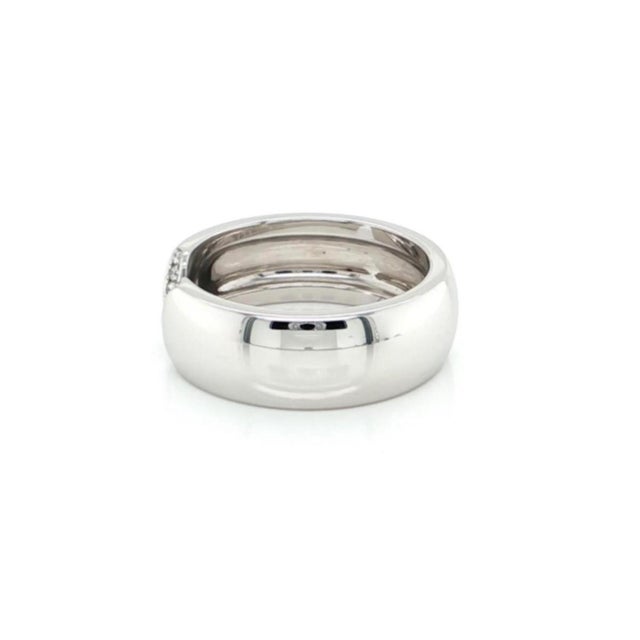 Mid 20th Century Mid 20th Century Cartier Double C Diamond Cuff Ring 18K White Gold Size 53 US 6.5 w/Papers For Sale - Image 5 of 6