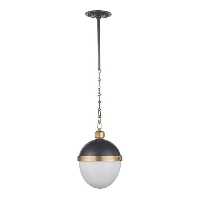 Regina Andrew Otis Pendant Medium in Blackened and Natural Brass For Sale