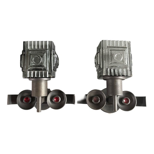 Brutalist Wall Lamps by Birger Hammerstad, 1960s, Set of 2 For Sale