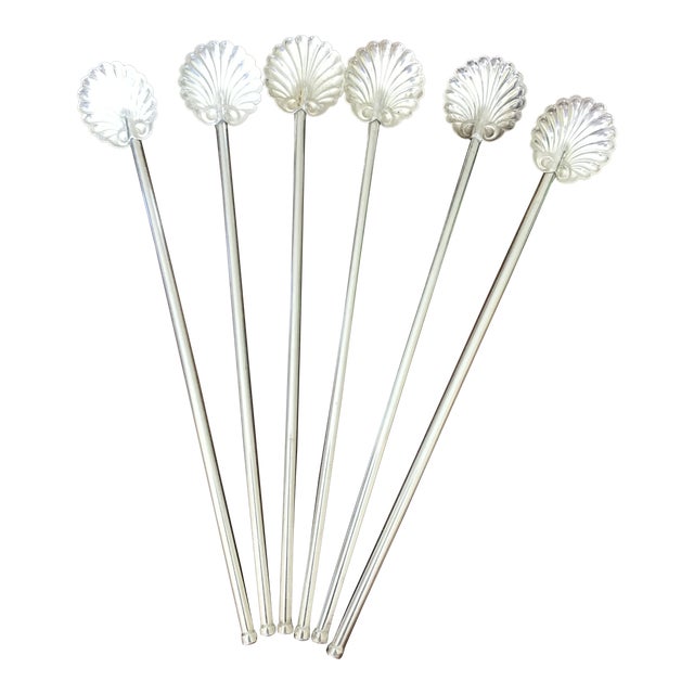 Sterling Silver Acanthus Leaf Straw Spoons Set of 6 Chairish