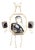 1970s Erté Folies Diamond Onyx Mother of Pearl Yellow Gold Necklace and Earrings Set, 3 Pieces For Sale