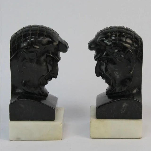 Art Deco Bookends in Black Marble, Belgium, Set of 2 For Sale - Image 6 of 6