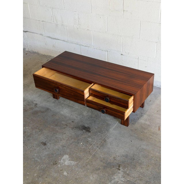 Rosewood Low Chest Entry Bench Drawers Symmetrical Grain Storage Sweden 1960s For Sale - Image 10 of 10