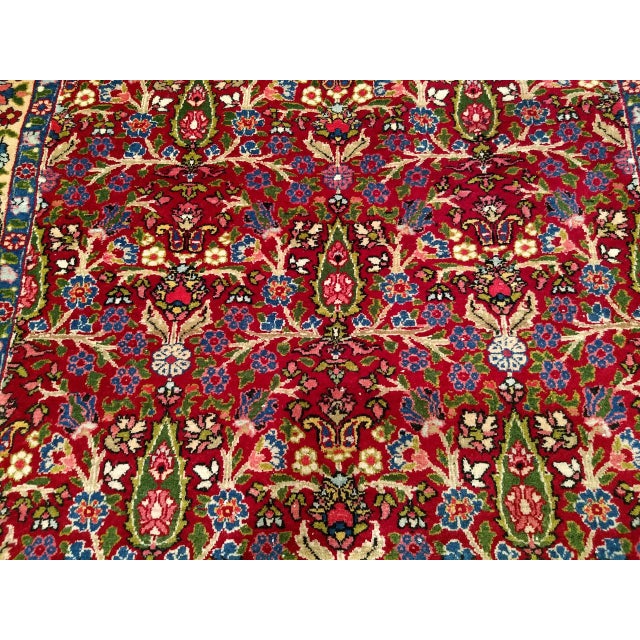 Vintage Persian Tabriz Area Rug, Hand-Knotted Wool, All Over Tree of Life Pattern, Magenta & Yellow, 5x7 For Sale - Image 13 of 16