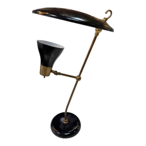 Stilnovo Adjustable Desk Lamp in Black & Brass