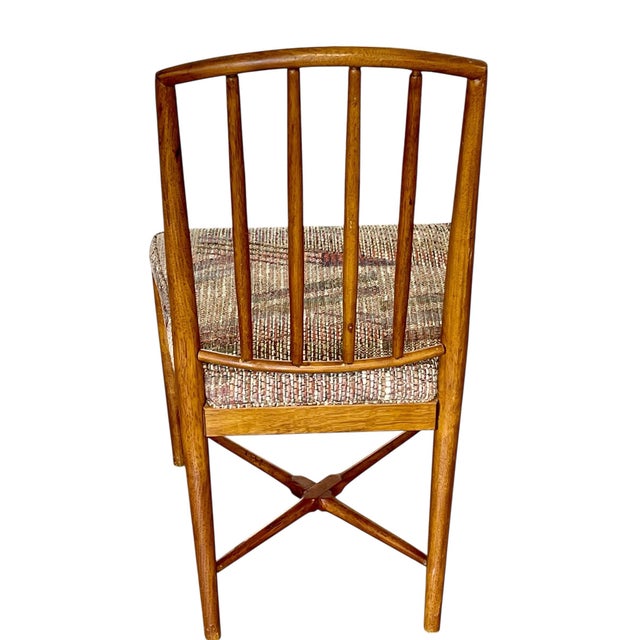 T.H. Robsjohn Gibbings MCM Spindle Back Walnut Dining Chairs in the Style of Seven Robsjohn-Gibbings- Set of 6, Mid Century Modern For Sale - Image 4 of 12