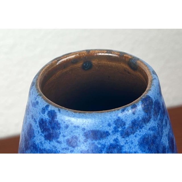 Vintage Blue West German Pottery Vase from Scheurich, 1970s For Sale - Image 5 of 8