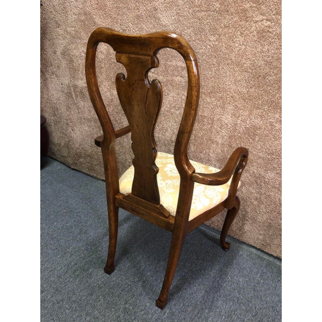 Pair of Vintage Solid Cherry Queen Anne Style Dining Arm Chairs Chairish