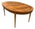 Vintage American Furniture Burl Walnut Oval Expandable Dining Table With 3 Leaves & Original Table Pad For Sale