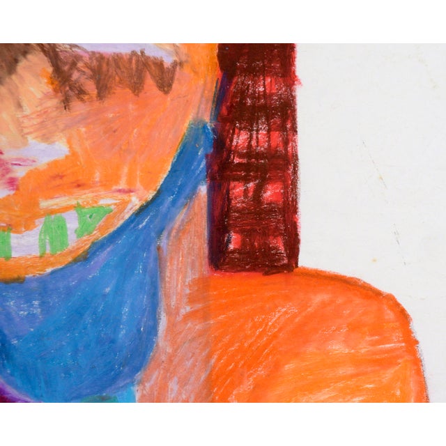Abstracted Cubist Egyptian Pharaoh Portrait in Pastel on Paper by Michael William Eggleston For Sale - Image 4 of 5