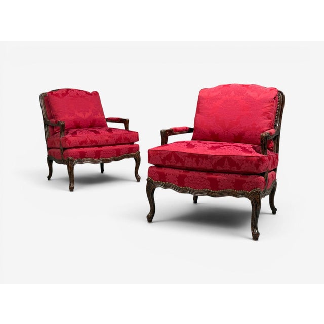 Pair of Tortoise Shell Lounge Chairs/ Marquis by Theodore Alexander, Fauteuils A stunning pair of Louis XV Style Large Arm...