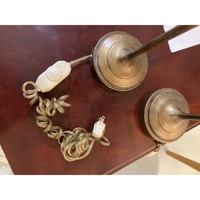 Palm Tree Tole Tables Lamps With Lamps- A Pair For Sale - Image 9 of 9