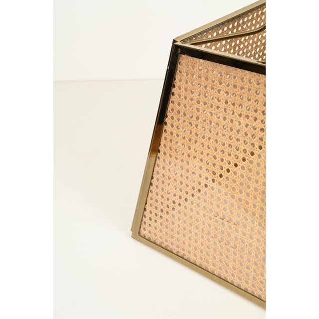 Mid-Century Italian Pendant in Gilt Metal, Straw and Giass, 1970s For Sale - Image 6 of 16