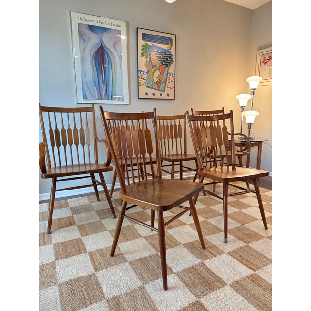 A MCM Set of 6 Dining Chairs Attributed to Kipp Stewart for Drexel “Declaration”, Circa 1960s For Sale In Houston - Image 6 of 12