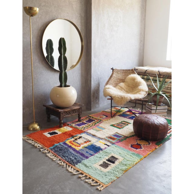 Boujad Rug | Handwoven Berber Wool Rug with Color-Block Patchwork Design This bold Boujad rug features a vivid patchwork...