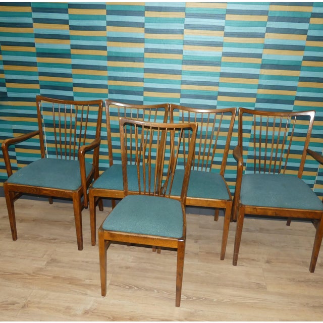 II/56 Spindle Chair Set of Armchairs and Dining Chairs from Musterring, 1956, Set of 5 For Sale - Image 14 of 18
