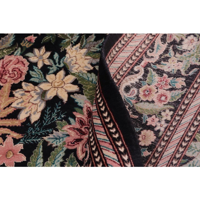 Textile Shabby Chic Square 1990's Pak-Persian Black/Black Wool Rug - 8'2'' X 8'3'' For Sale - Image 7 of 9