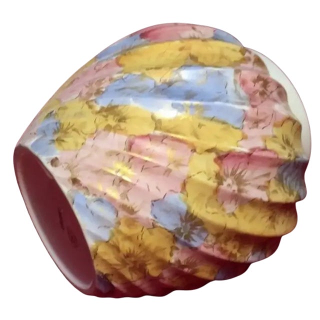 Yellow Antique Floral Porcelain Vase Ejd Bodley For Sale - Image 8 of 17