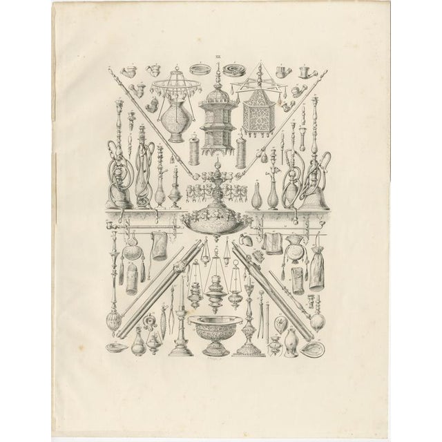Paper Islamic Lamps and Hookahs Object Study, 1846, Paper For Sale - Image 7 of 9