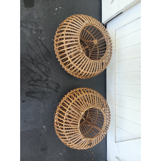1960s Vintage Rattan Stool For Sale In Miami - Image 6 of 10