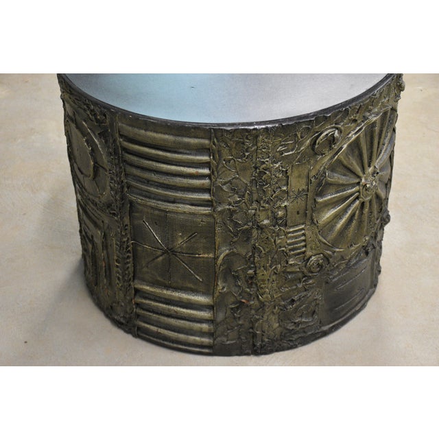 1960s Adrian Pearsall 24” Brutalist Drum Coffee Table For Sale In Boston - Image 6 of 8