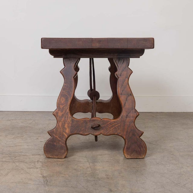 19th Century Spanish Wood and Iron Trestle Table For Sale - Image 12 of 18