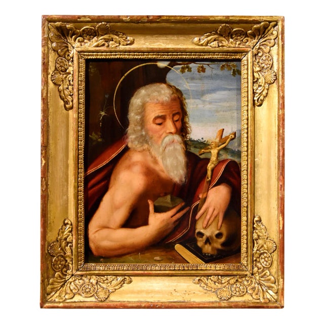 Circle of Giuseppe Mazzuoli Detto Il Bastarolo, Saint Jerome Mazzuoli, 16th Century, Oil on Copper For Sale