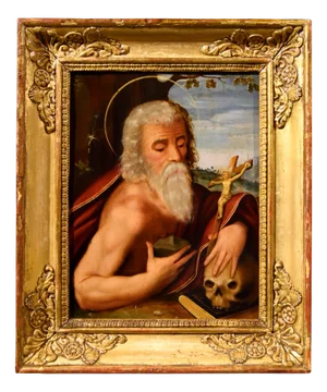 Circle of Giuseppe Mazzuoli Detto Il Bastarolo, Saint Jerome Mazzuoli, 16th Century, Oil on Copper