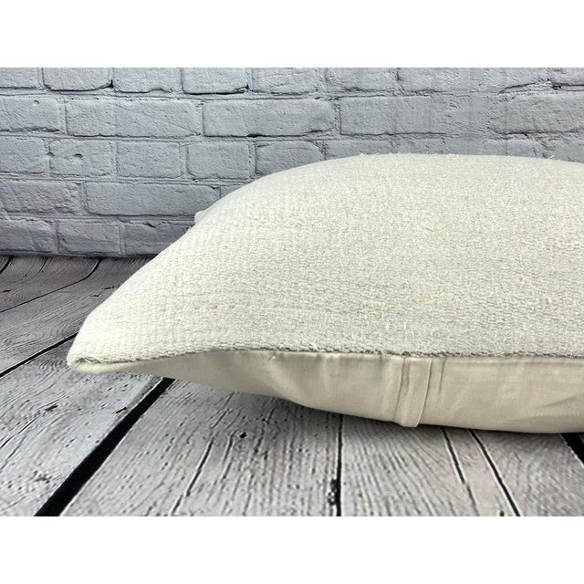 16 x 24 Hemp Pillow Turkish Cushion Natural White Pillow Cushion Cover For Sale - Image 4 of 4