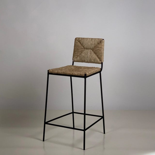 Champagne Slender "Campagne" Counter Stools by Design Frères - Set of 4 For Sale - Image 8 of 13