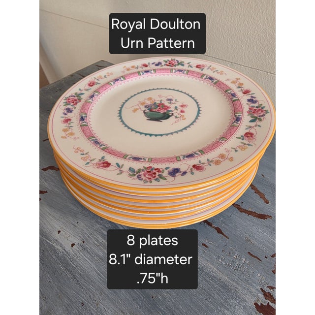 Classic Royal Doulton Urn Pattern Plates set of 8.