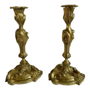 Pair of French Louis XV-Style Candlesticks