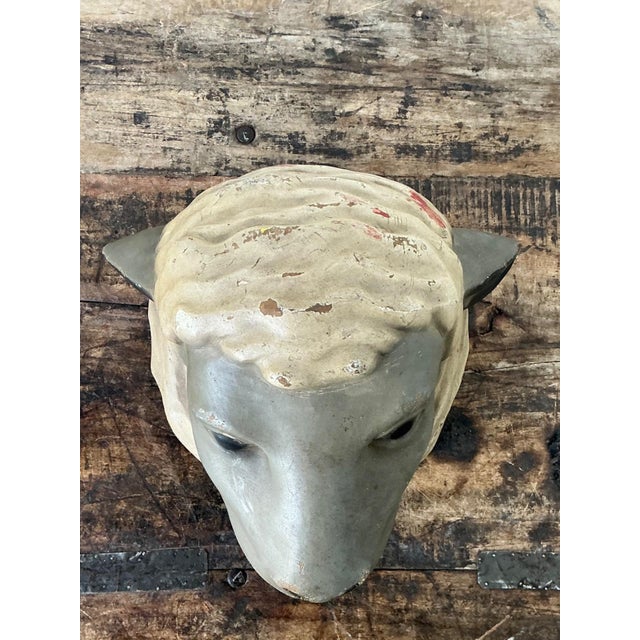 Vintage Painted Ram Bust For Sale - Image 11 of 18