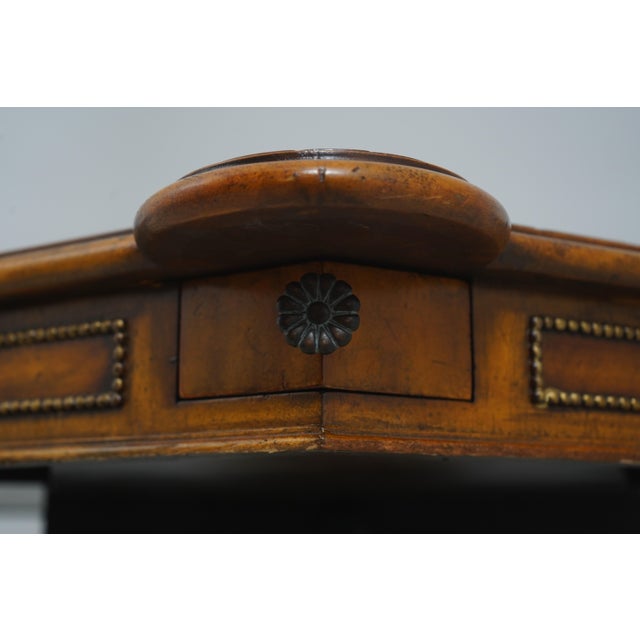 Maitland-Smith Hexagon Six-Drawer Leather Top Game Table For Sale - Image 11 of 17