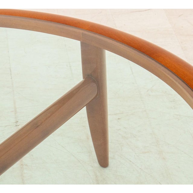 Tihany for Pace Glass-Topped Mahogany Low Table For Sale - Image 11 of 11