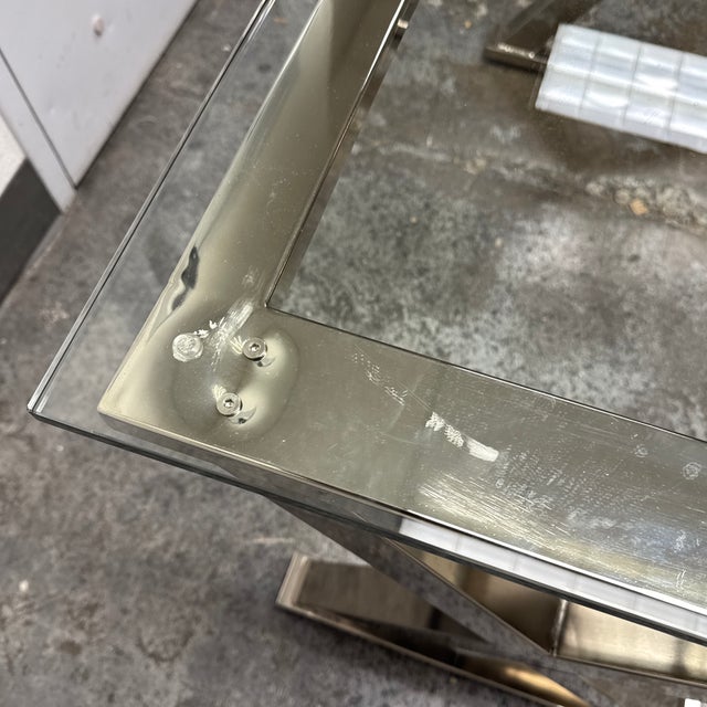 Pottery Barn Ava Metal + Glass Desk For Sale - Image 12 of 12