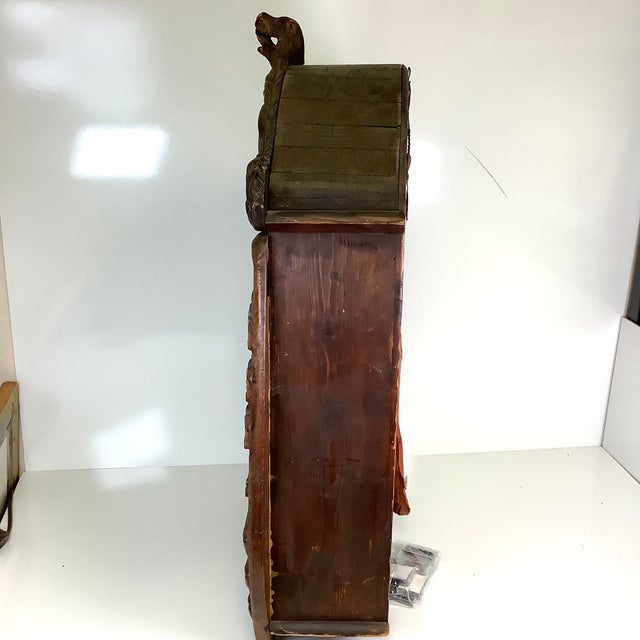 Antique Hand Carved Bear Wall Shelf Hanging Display Black Forest Style Primitive Folk Art For Sale - Image 12 of 18