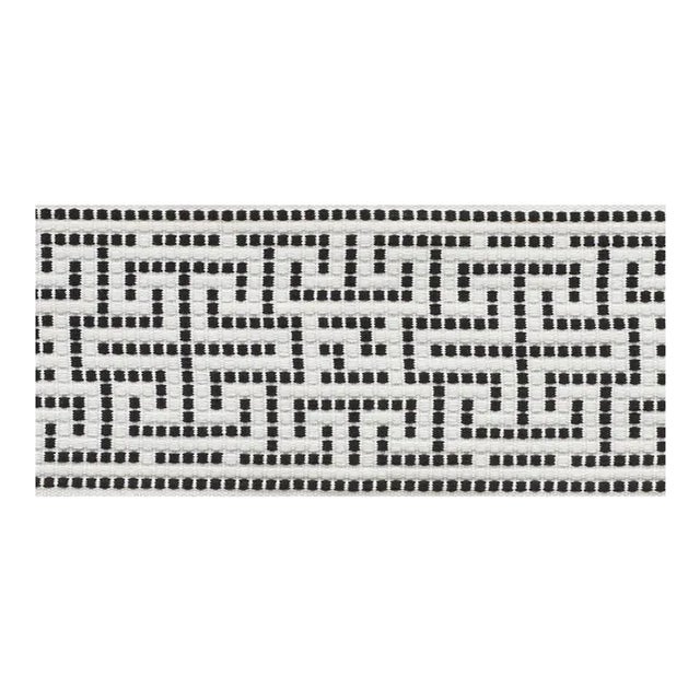 Sample - Schumacher Maze Tape Indoor & Outdoor in Black For Sale