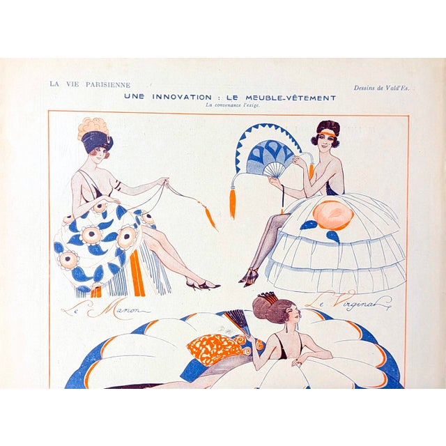 An original antique illustration from the famed French magazine La Vie Parisienne, featuring a delightful and highly...