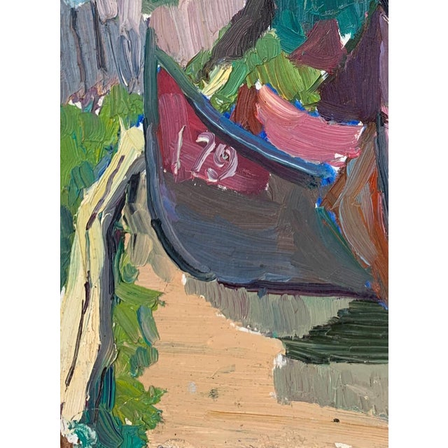 1950s Original River Landscape Oil Painting, Ukrainian Art, 1950s For Sale - Image 5 of 6