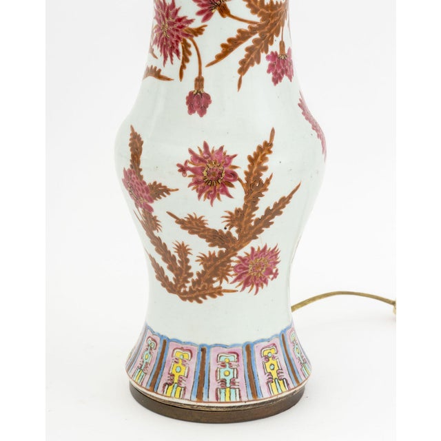 Early 20th Century Chinese Porcelain Vase Mounted as a Table Lamp For Sale - Image 5 of 6
