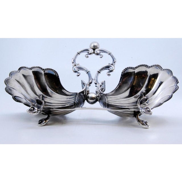 Shell-Shaped Silver Spice Rack with Beaded Edge and Feet For Sale - Image 3 of 10