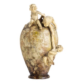 Large Antique German Pitcher in Ceramic, 1893 For Sale
